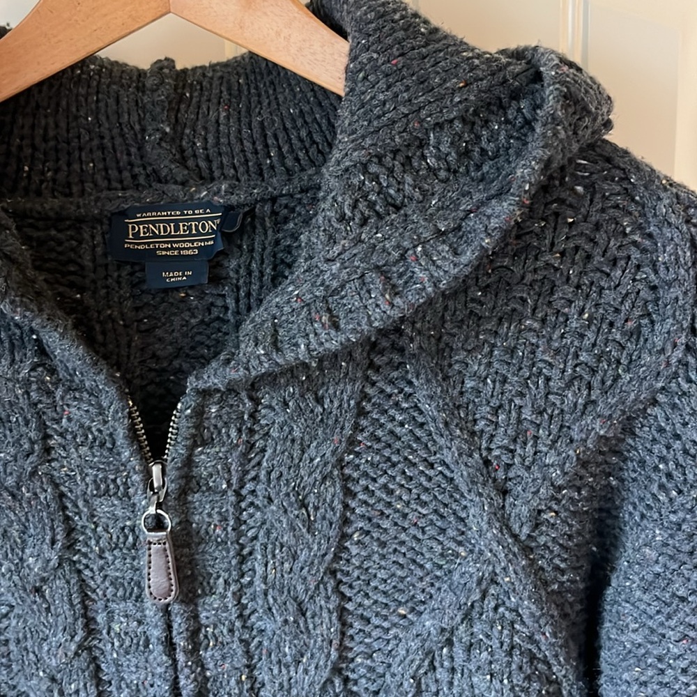 Pendleton Aran Cable Sweater Jacket - image 2